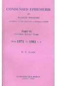 Lahiri Condensed Ephemeris From 1971-1981
